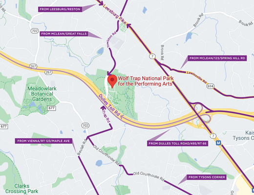 Filene Center Directional Map